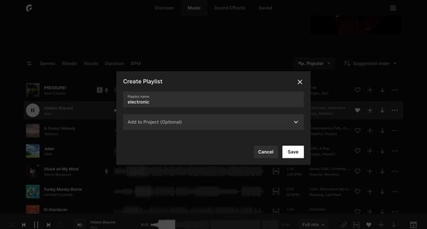 Now Trending Playlist | Epidemic Sound screen