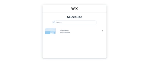 Site Selector screen
