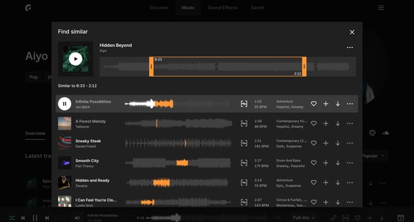 Music by Aiyo | Epidemic Sound screen
