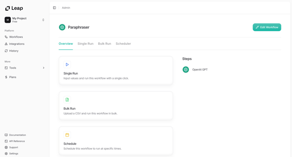 Leap AI | Automate any workflow with AI screen
