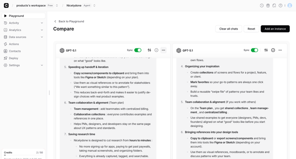 Dashboard - Chatbase screen