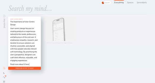 mymind screen