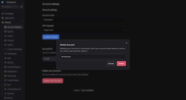 Chatwoot screen