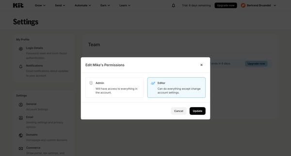 Account Settings - Kit from Kit