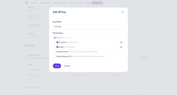 Evervault | App screen