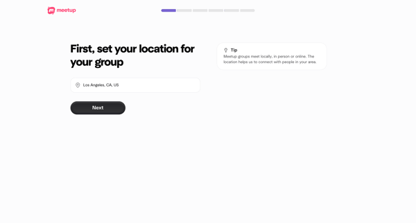 Create A Meetup Group | Meetup screen