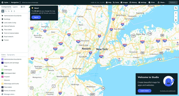 Navigation | Mapbox screen