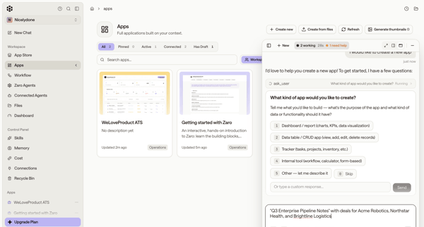 Zaro - The Context Layer for Enterprise AI screen