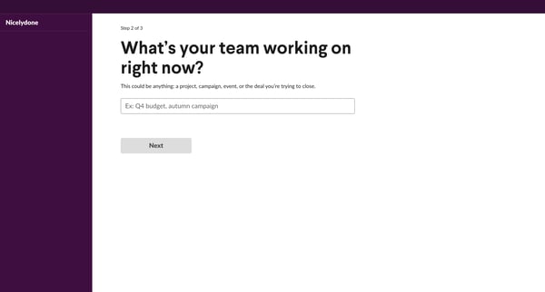 Slack | Setup Channels Nicelydone screen
