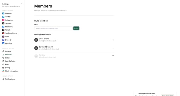 Members screen