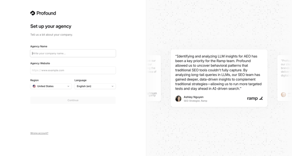 Profound | Answer Engine Optimization screen
