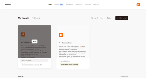 My emails | Flodesk from Flodesk