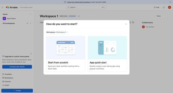 Airtable screen