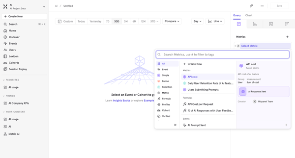 AI / Mixpanel screen