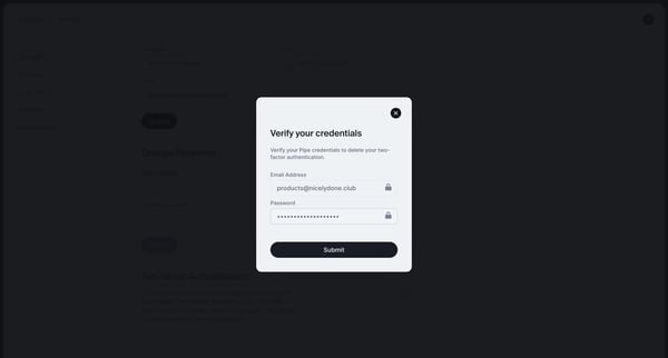Account screen