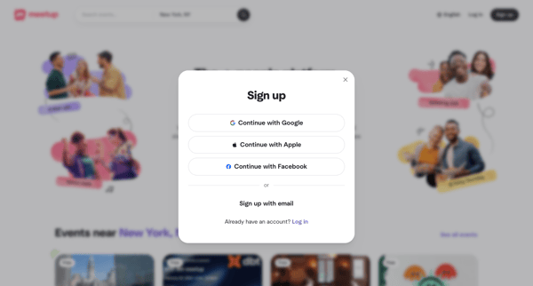 Meetup | Find Local Groups, Events, and Activities Near You screen