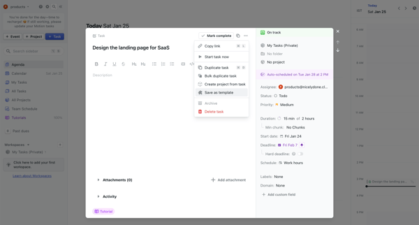 Design the landing page for SaaS - Motion screen