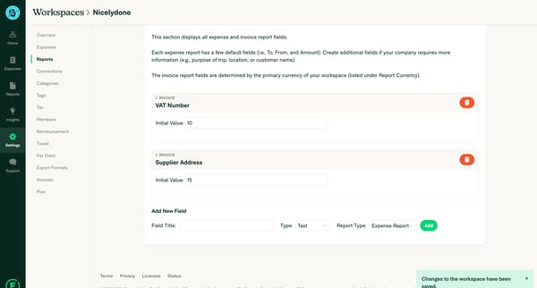 Expensify - Workspace Editor screen