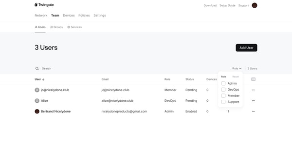 Users | Twingate Admin from Twingate