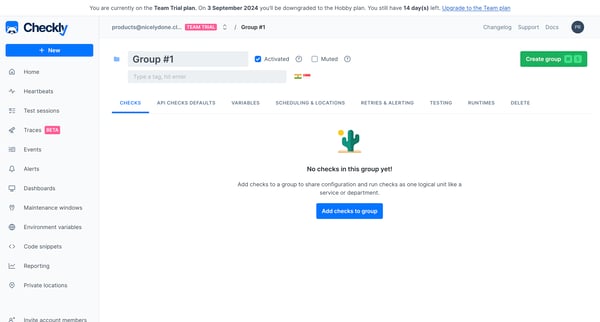 Group | checks screen