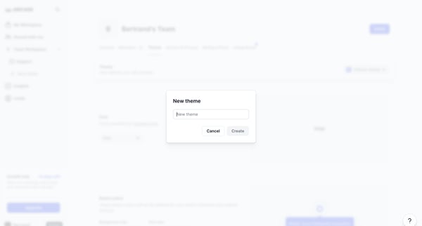 Team Workspace Settings screen