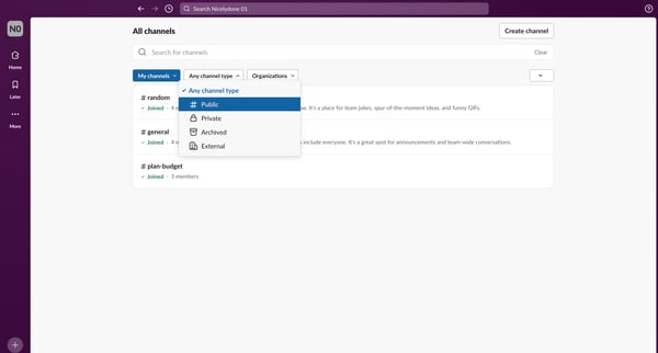 Channels - Nicelydone 01 - Slack screen