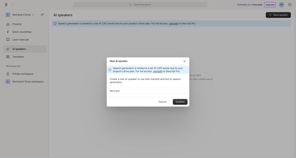 Drive View | Descript screen