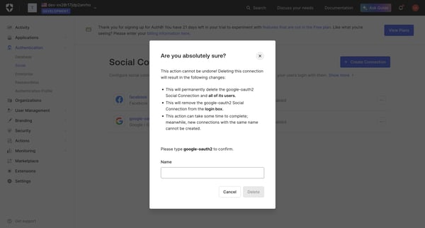 Social Connections screen