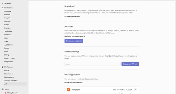 API screen