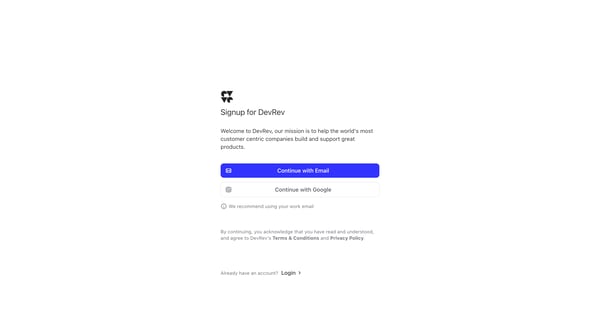 DevRev screen