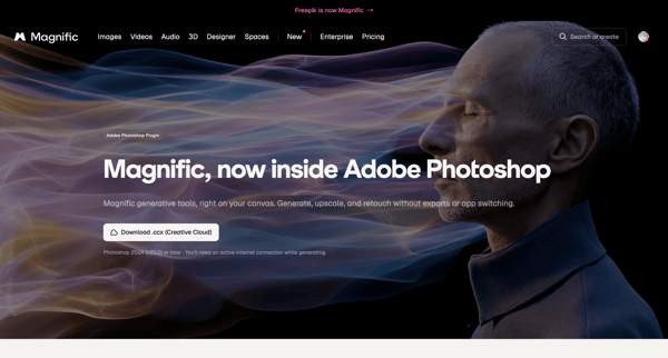 Magnific Plugin for Adobe Photoshop | AI Tools on Your Canvas screen