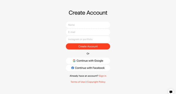Create account - Exactly.ai screen