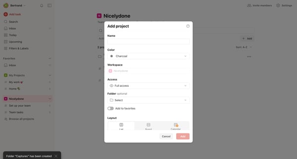 Nicelydone – Todoist screen