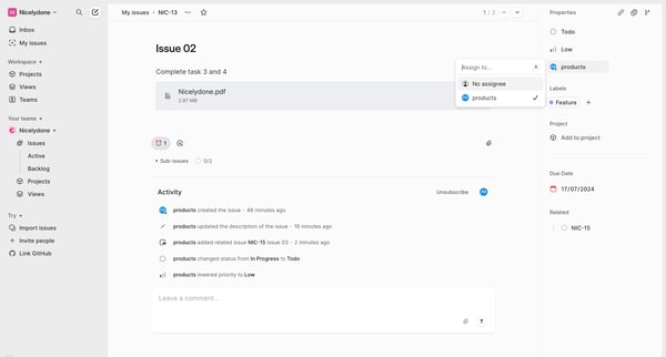 NIC-13 Issue 02 screen