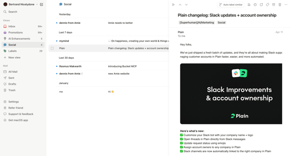 4 • Social • nicelydoneproducts@gmail.com • Notion Mail screen