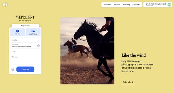 WeTransfer | Send Large Files Fast screen