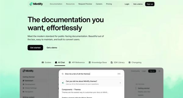 Mintlify — The documentation you want, effortlessly screen