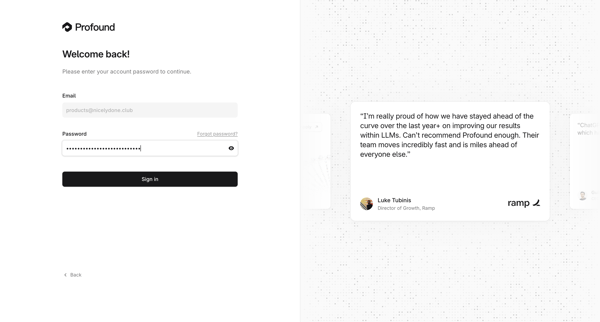 Profound | Answer Engine Optimization screen