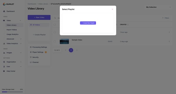 Video Library - Gumlet screen