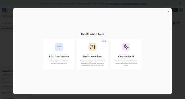 Typeform - Workspaces screen