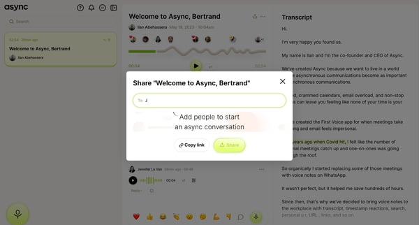 Async | Welcome to Async, Bertrand - Ilan Abehassera screen
