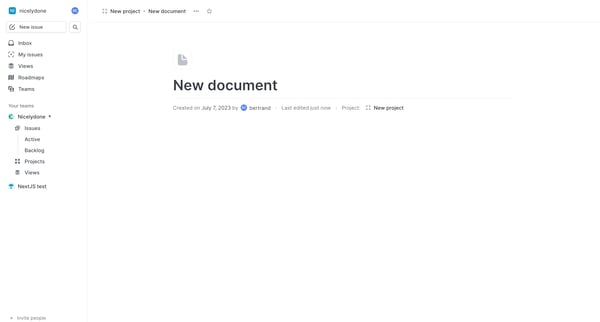 Document › New document screen