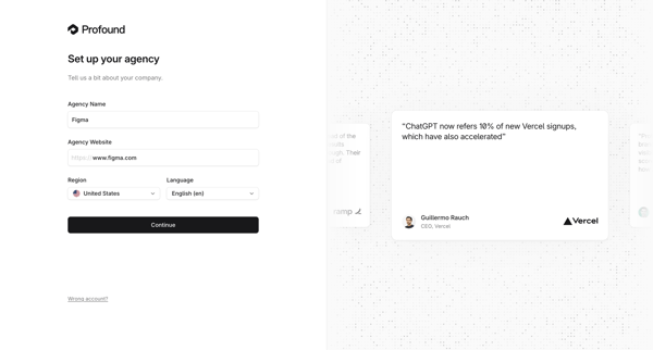 Profound | Answer Engine Optimization screen