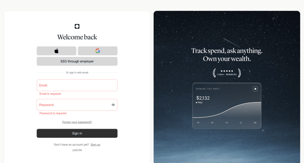 Origin Financial screen
