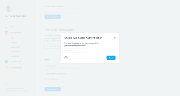 My Account | MindMeister screen