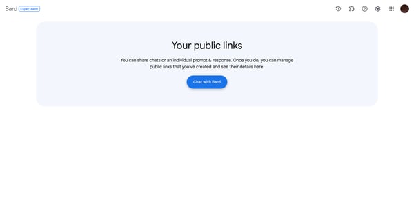 Your public links screen