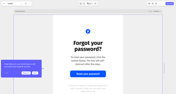 Editor — Tabular screen