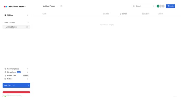 Bertrands Team Workspaces — Eraser screen