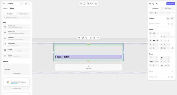 Editor — Tabular screen