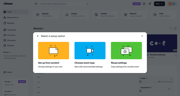 Vimeo screen